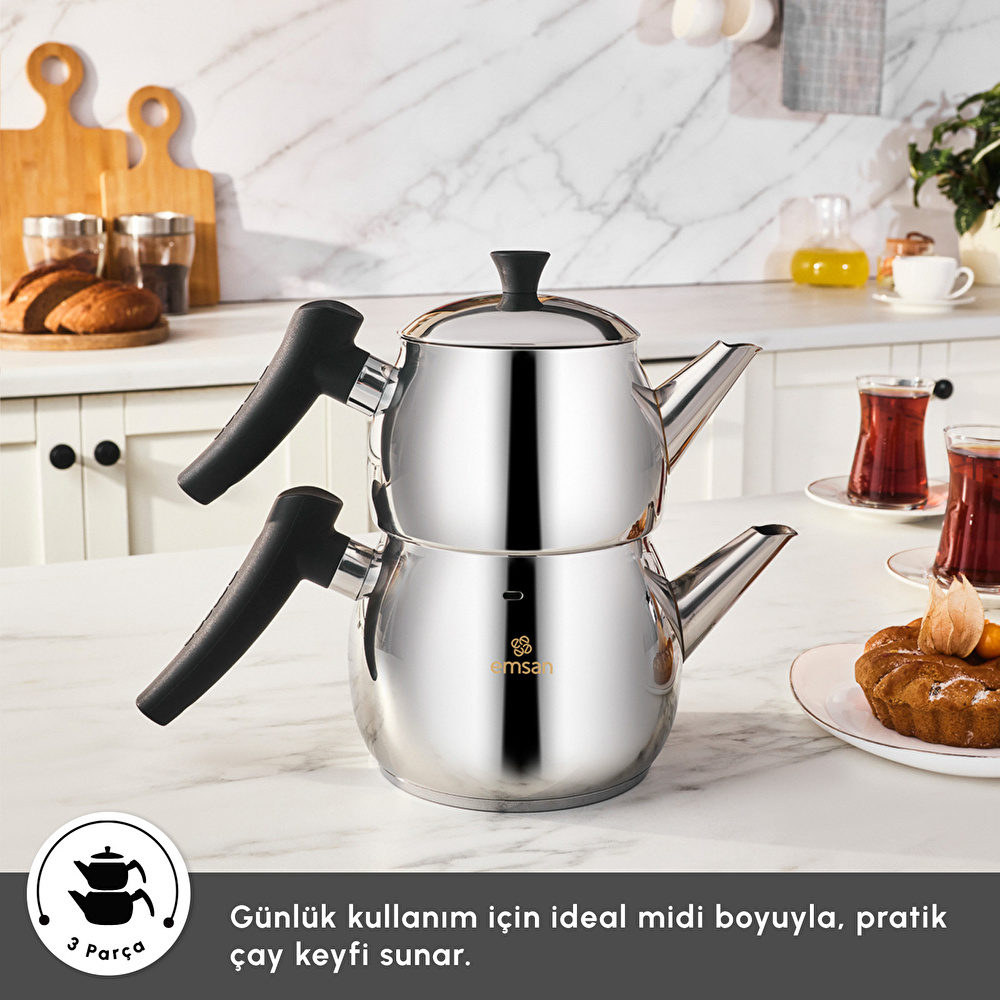Emsan Alim Midi Çaydanlık Takımı 1 L & 1,6 L görseli 4