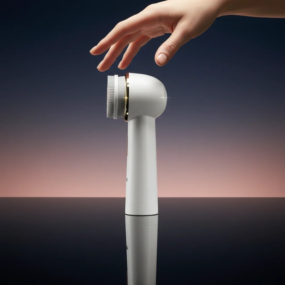 Glame Duo Spin Cleanser-Çift Başlıklı Yüz Temizleme Fırçası | Döner Başlıklı Gözenek Sıkılaştırıcı & Temizleme Cihazı görseli 2