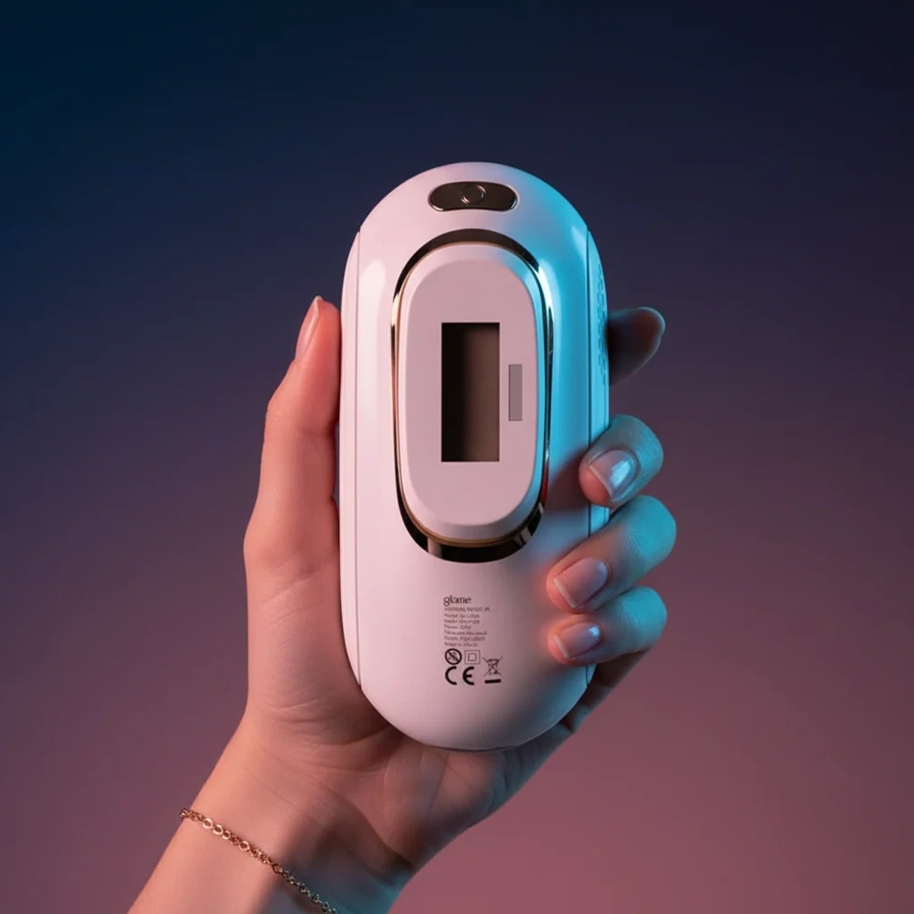 Glame Sapphire Freeze IPL - Buz Başlıklı Lazer Epilasyon Cihazı | Safir Soğutmalı Ağrısız Ev Tipi Tüy Alma Cihazı Beyaz görseli 2