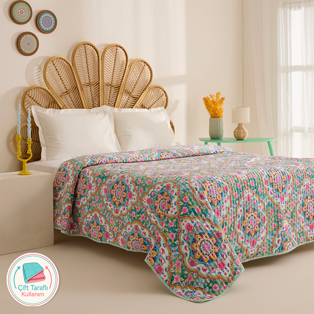 Karaca Home Luna Çok Amaçlı Çift Kişilik Yatak Örtüsü Multicolor görseli 2