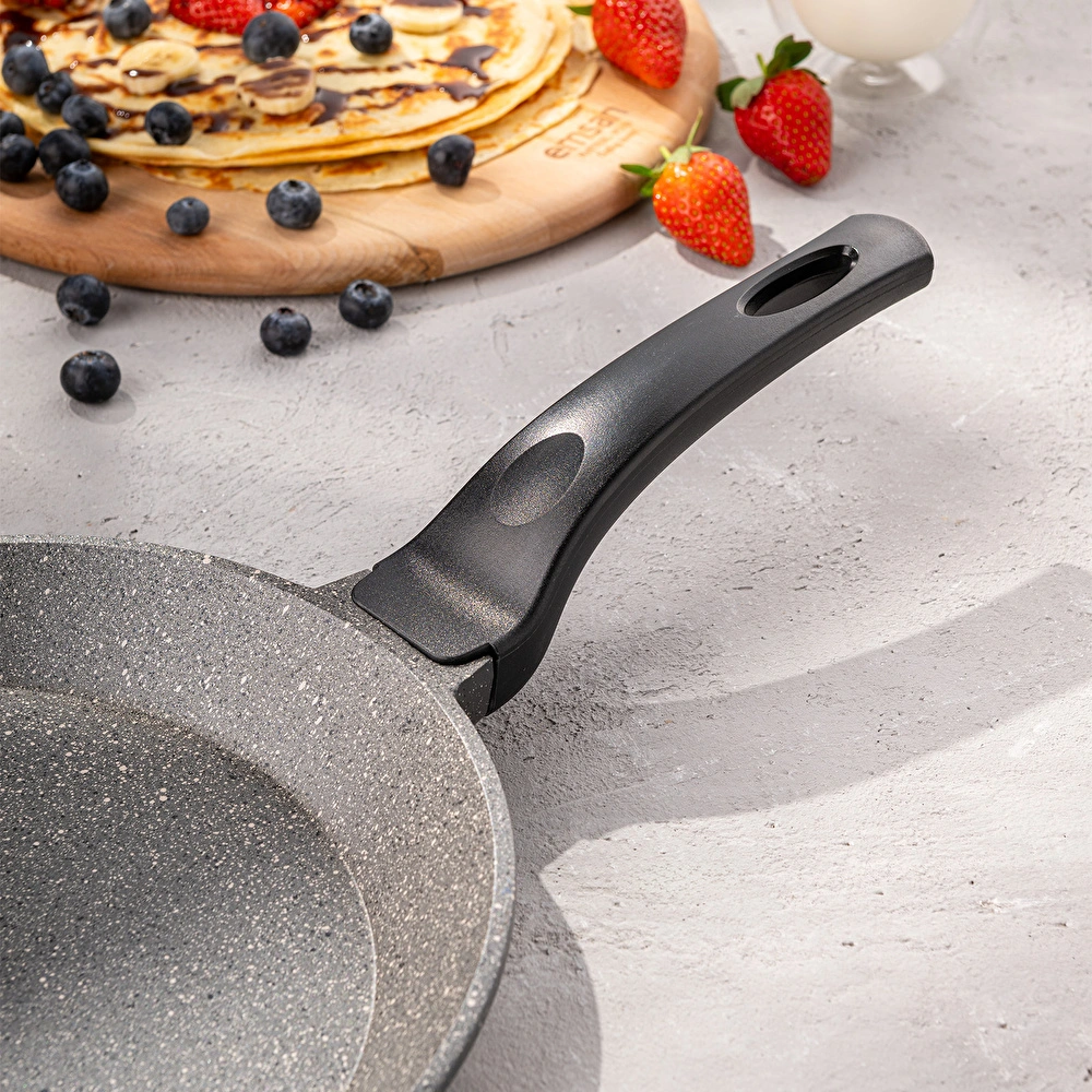 Emsan Stone Alüminyum Döküm Krep Tavası 26 cm Gri görseli 3