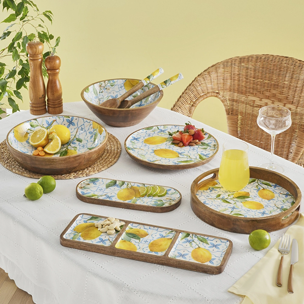 Karaca Home Mango Lemon Ayaklı Servislik 29x29x4 cm görseli 3
