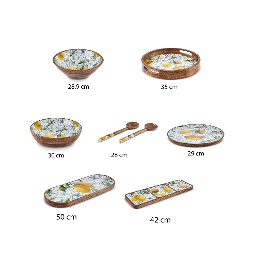 Karaca Home Mango Lemon Ayaklı Servislik 29x29x4 cm görseli 4