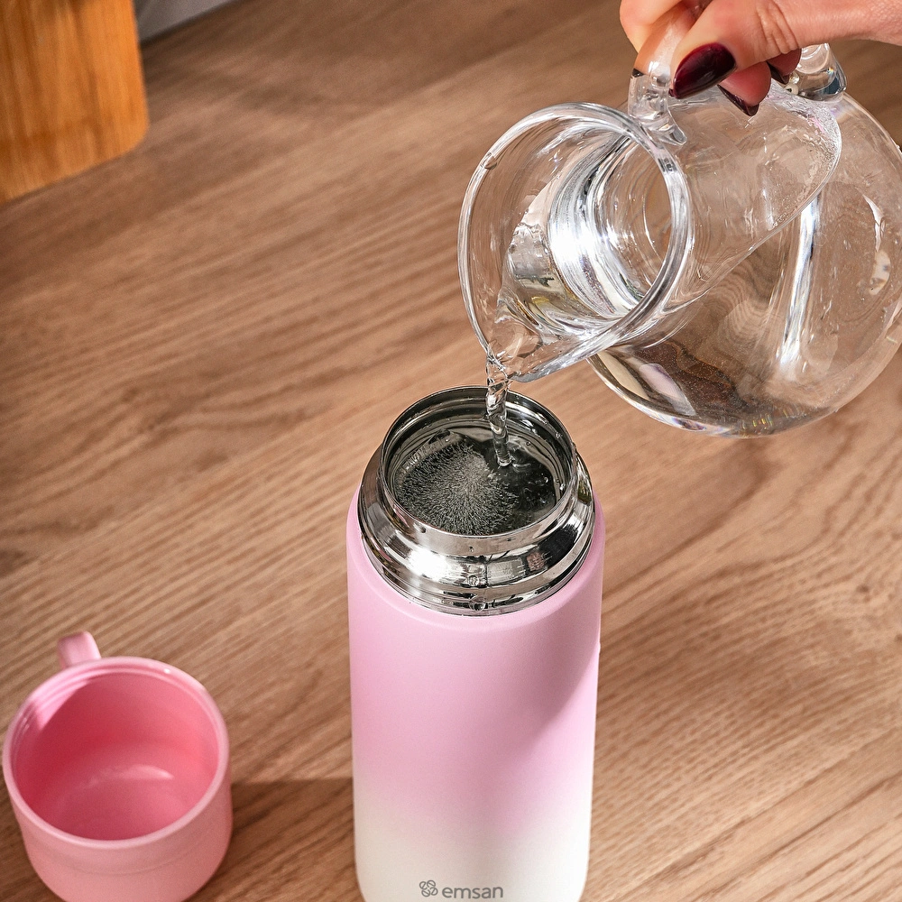 Emsan Candy Çelik Sızdırmaz Termos Pembe 500 ml görseli 4