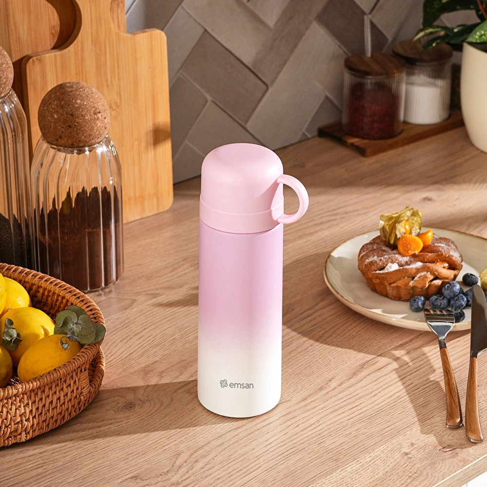 Emsan Candy Çelik Sızdırmaz Termos Pembe 500 ml görseli 1
