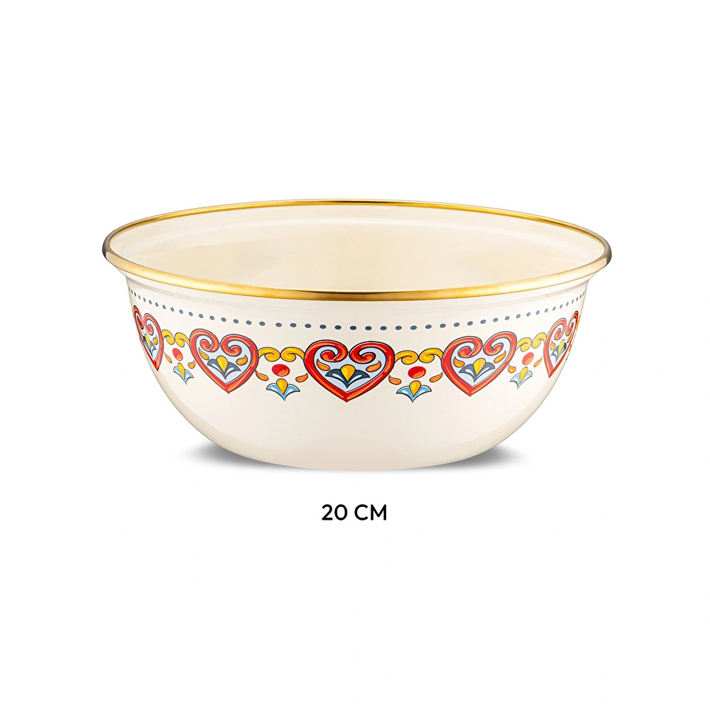 Emsan Solemar Emaye Salata Kasesi 20 cm görseli 6