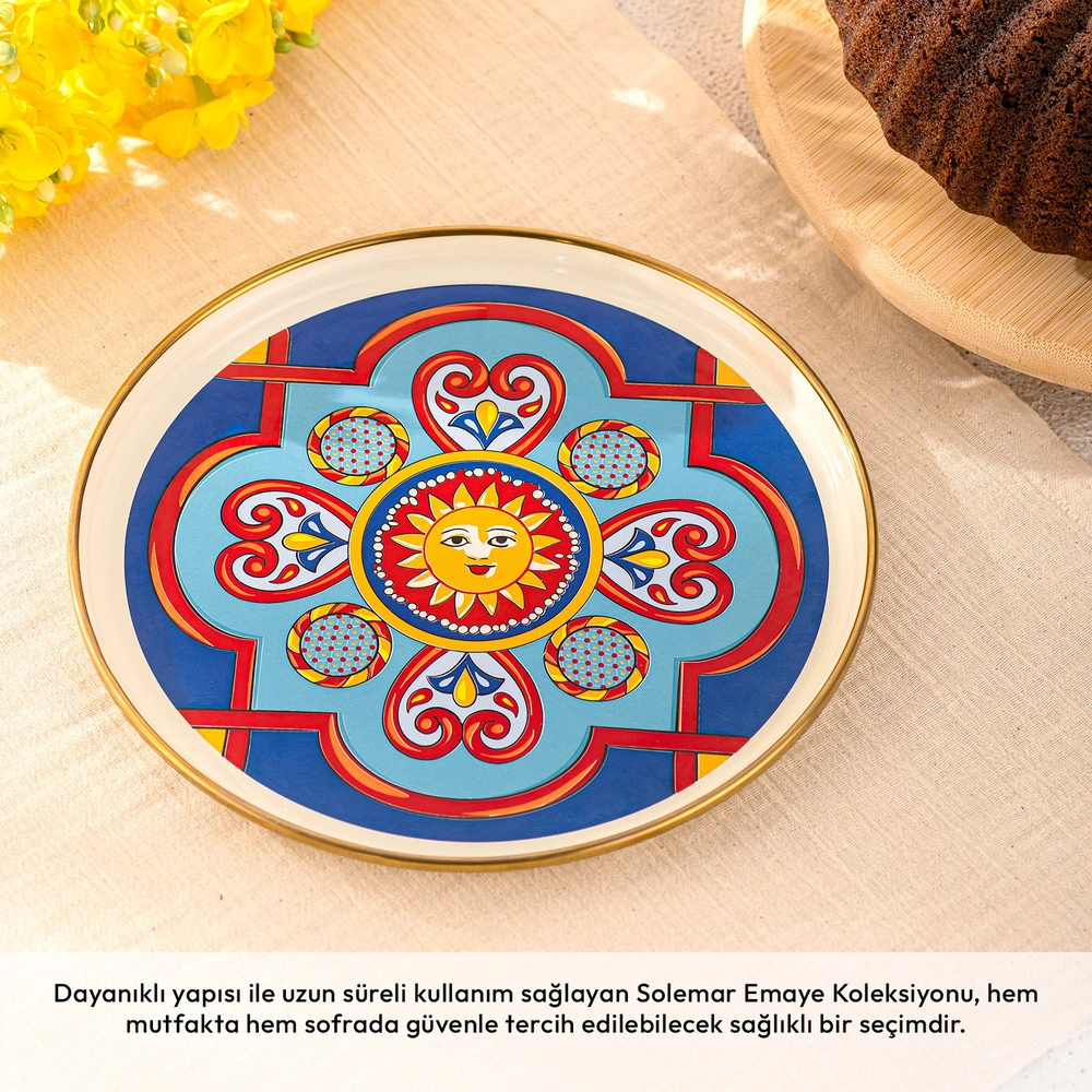 Emsan Solemar Emaye Pasta Tabağı 21 cm görseli 2