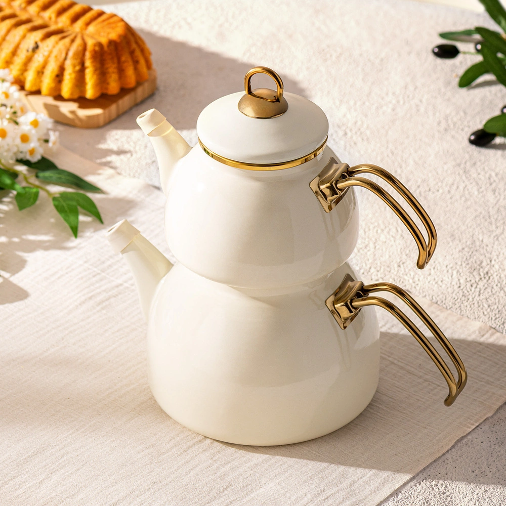 Emsan Retro Emaye  Midi Çaydanlık Takımı 1,1L & 2,3L görseli 2