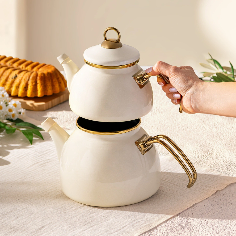 Emsan Retro Emaye  Midi Çaydanlık Takımı 1,1L & 2,3L görseli 3