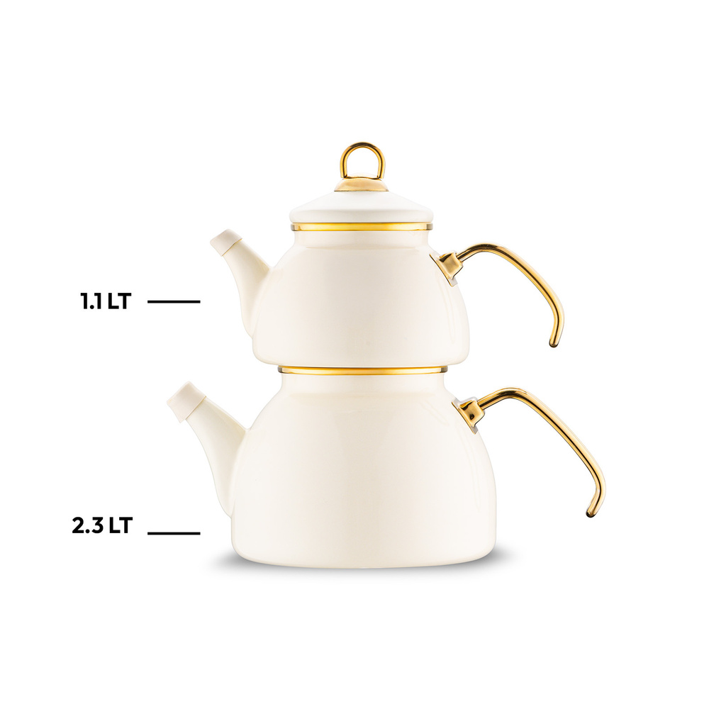 Emsan Retro Emaye  Midi Çaydanlık Takımı 1,1L & 2,3L görseli 4