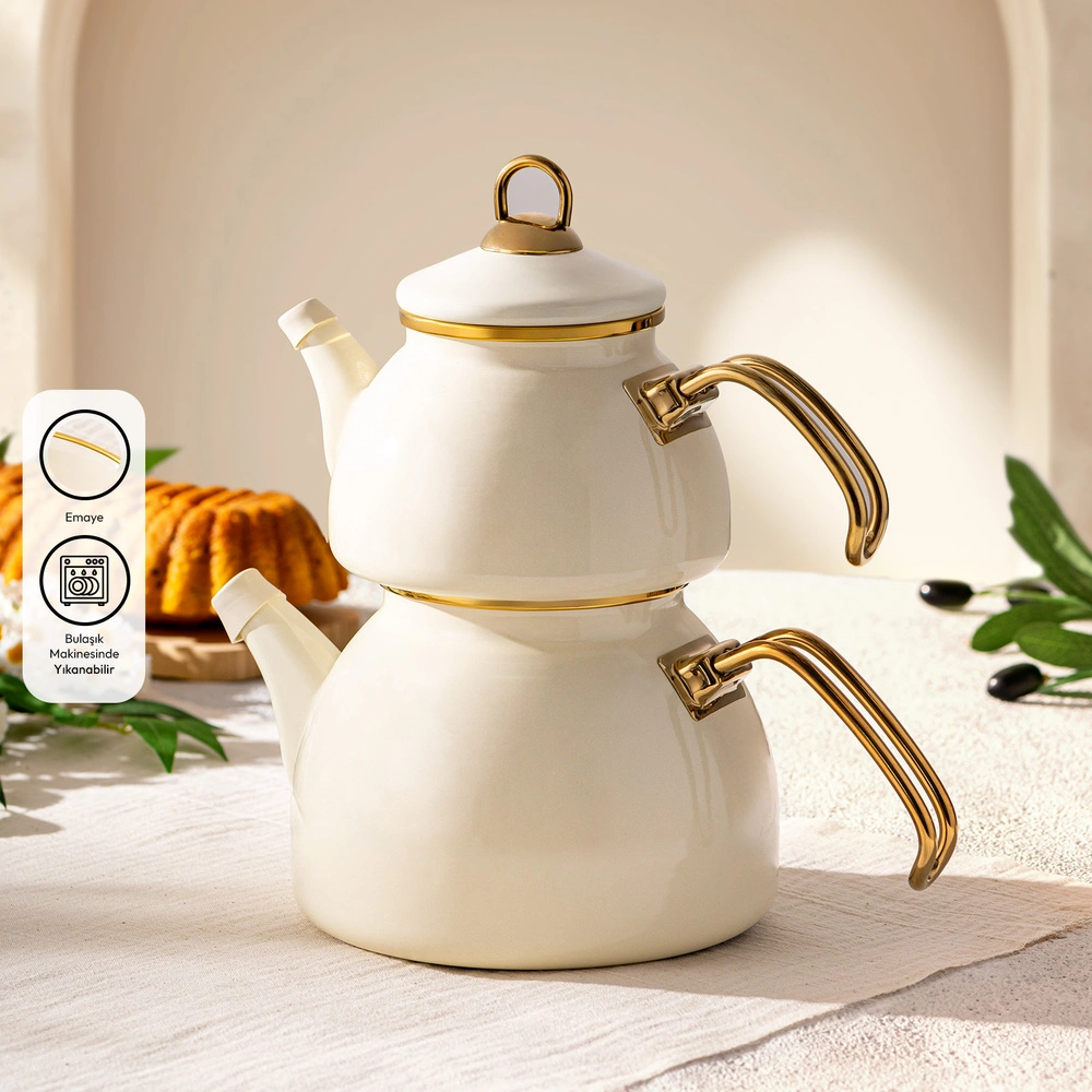 Emsan Retro Emaye  Midi Çaydanlık Takımı 1,1L & 2,3L görseli 1