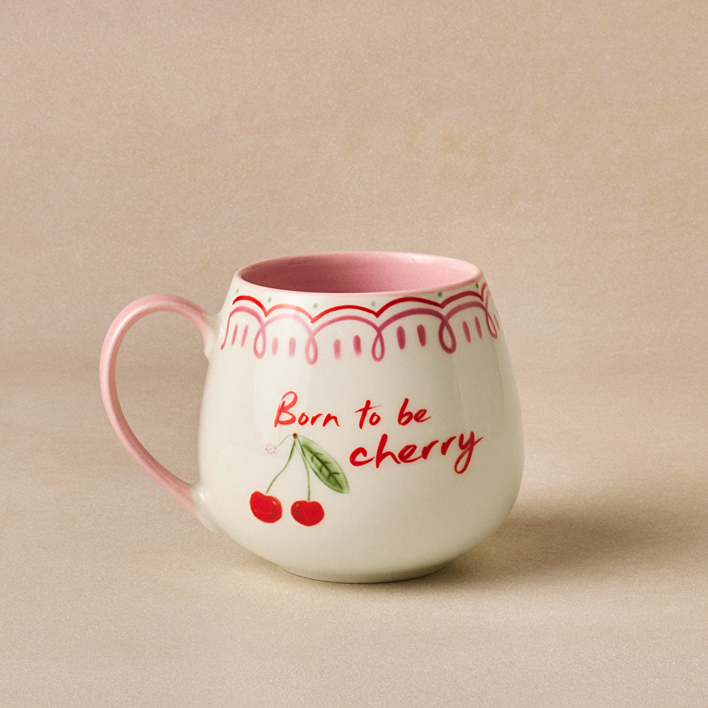 Karaca Cherry Time Kupa Pembe 355 ml görseli 1