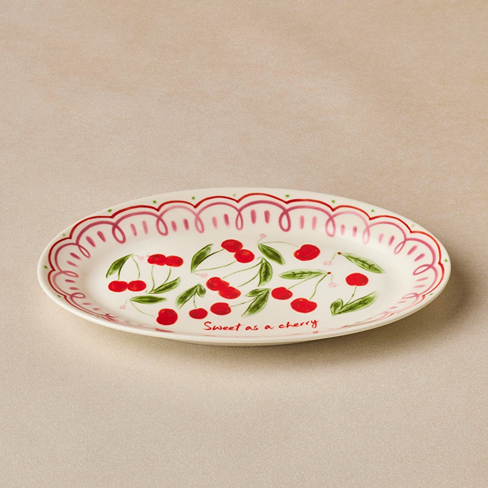 Karaca Cherry Time Kayık Tabak 20 cm görseli 2