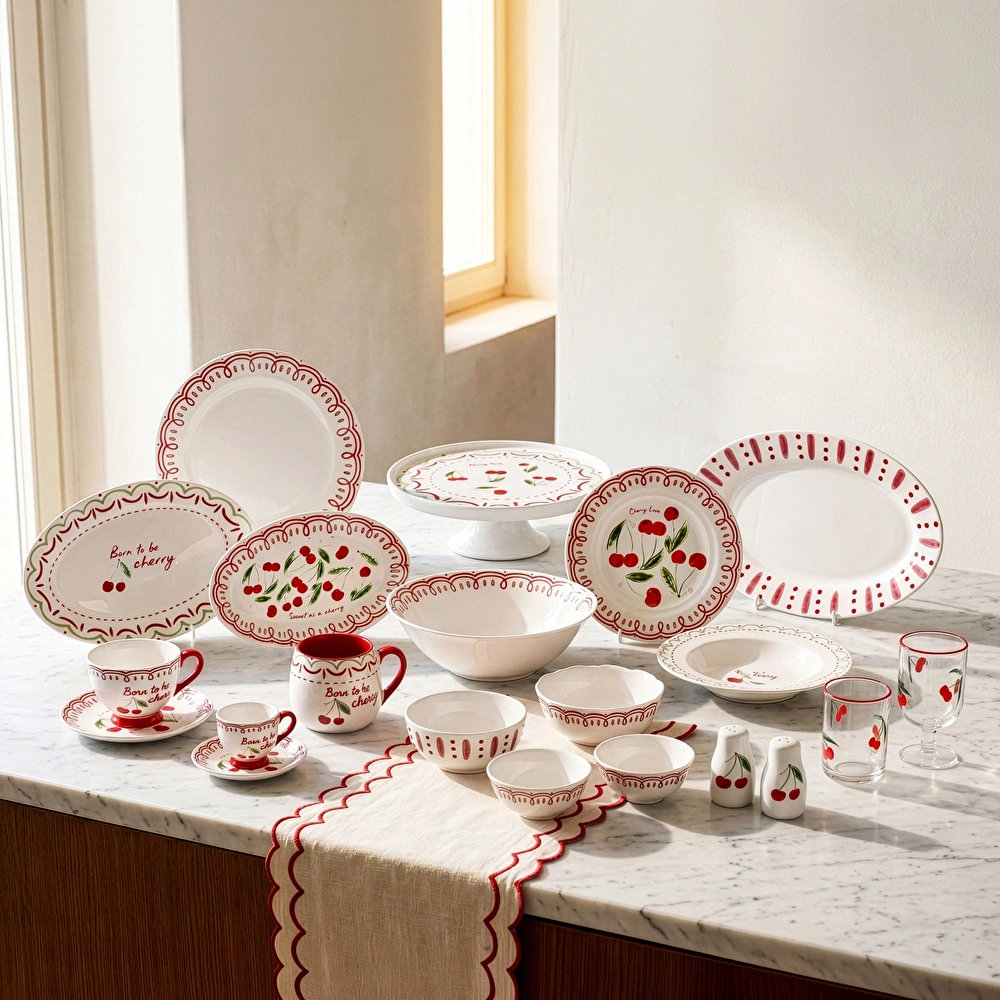 Karaca Cherry Time Kayık Tabak 30 cm görseli 6