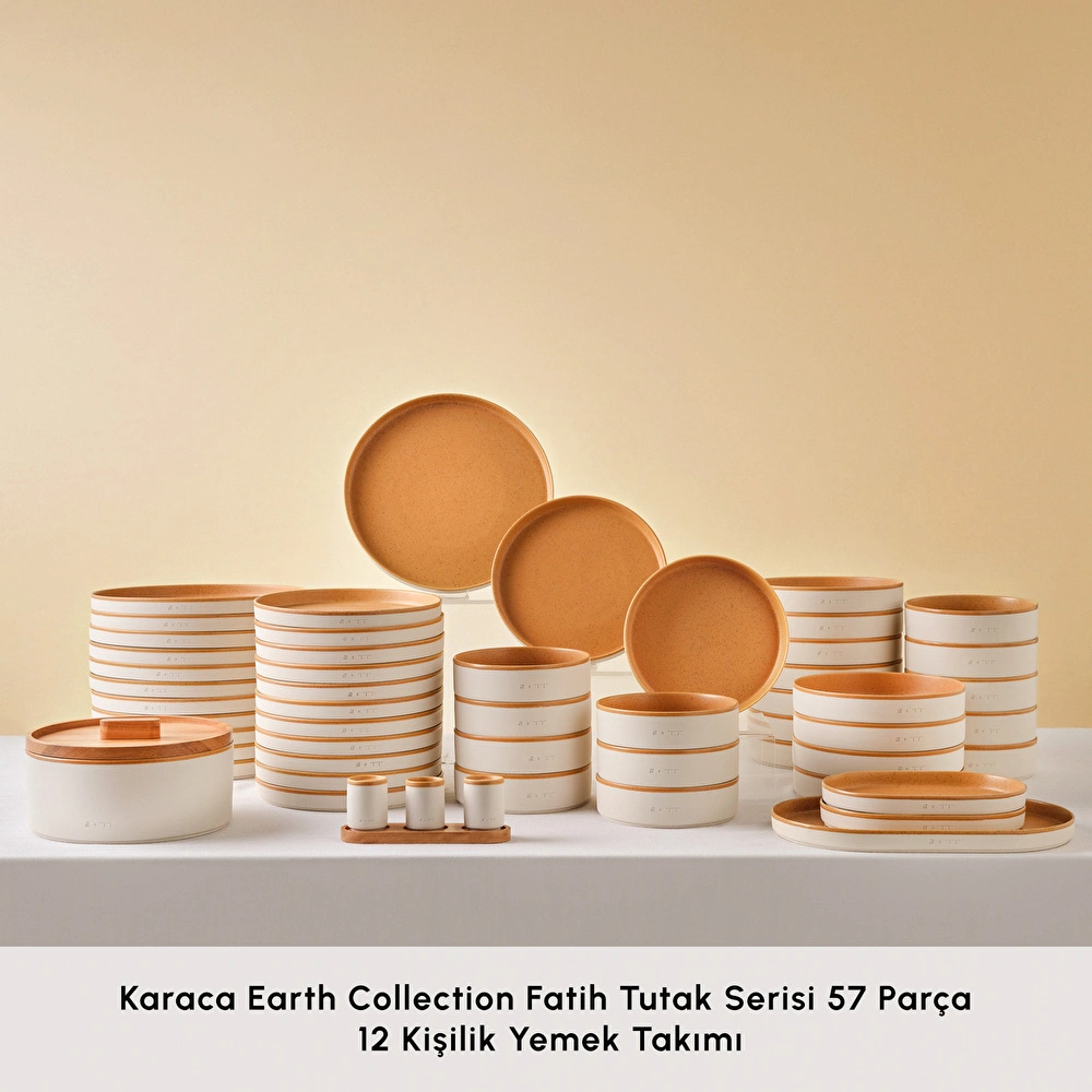 Karaca x TURK Fatih Tutak Red Carpet Earth Collection 57 Parça 12 Kişilik Yemek Takımı görseli 4