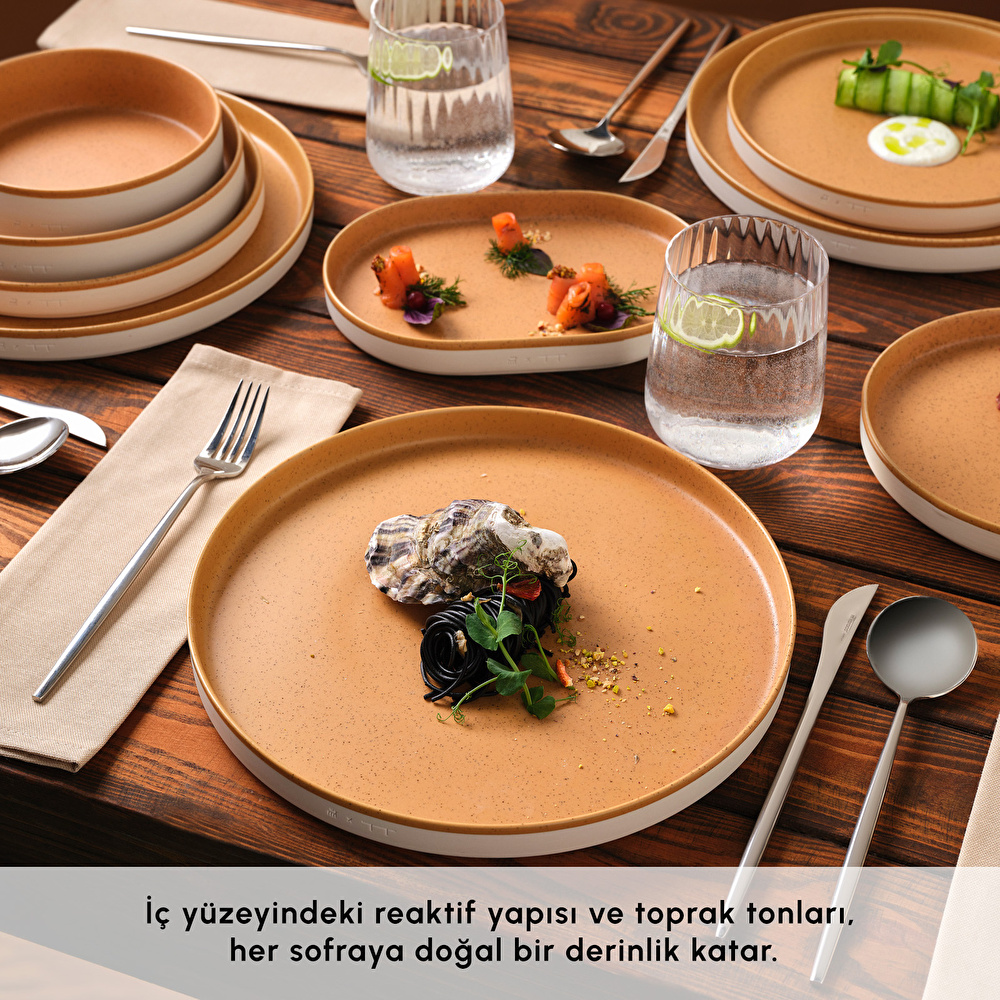 Karaca x TURK Fatih Tutak Red Carpet Earth Collection 57 Parça 12 Kişilik Yemek Takımı görseli 7