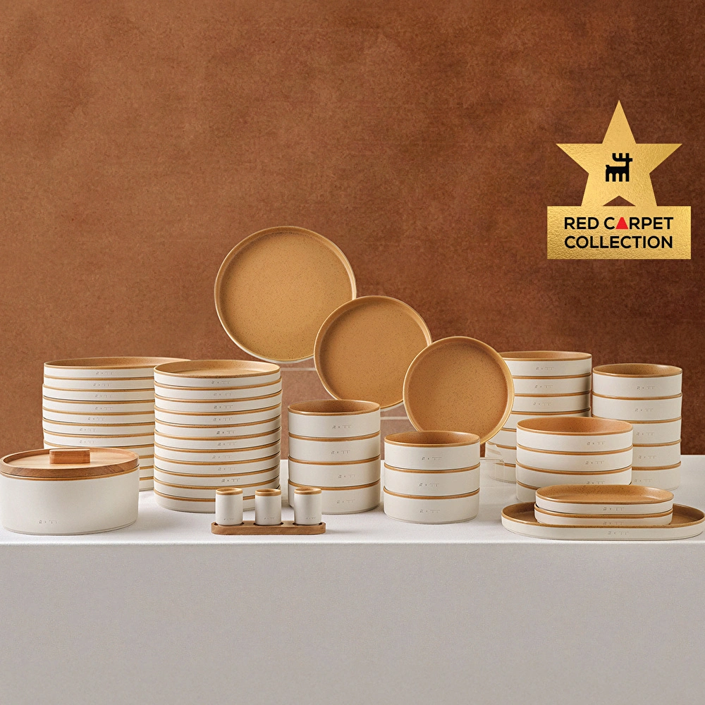 Karaca x TURK Fatih Tutak Red Carpet Earth Collection 57 Parça 12 Kişilik Yemek Takımı görseli 1