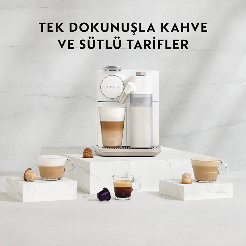 Nespresso F541 Gran Latissima, Travel Mug, Lungo Bardak ve Kahve Kapsülü ile Sevgililer Günü Özel Set Siyah görseli 6