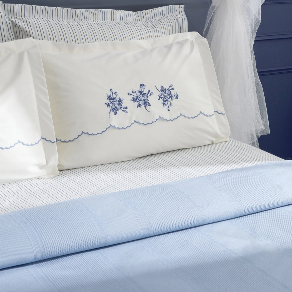 Karaca Home Virelle %100 Pamuk Nish Set Çift Kişilik Pike Takımı Mavi görseli 4