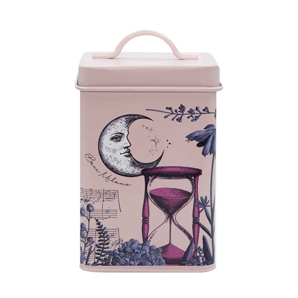 Baci Milano Allegria Pembe Desenli Metal Vakumlu Köşeli Saklama Kutusu Küçük görseli 1