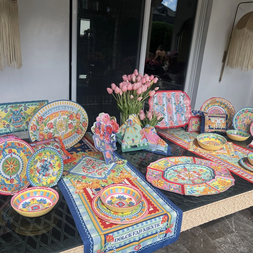 Baci Milano Dolce Far Niente Melamin Oval Servis / Tepsi 35 x 55 cm görseli 5