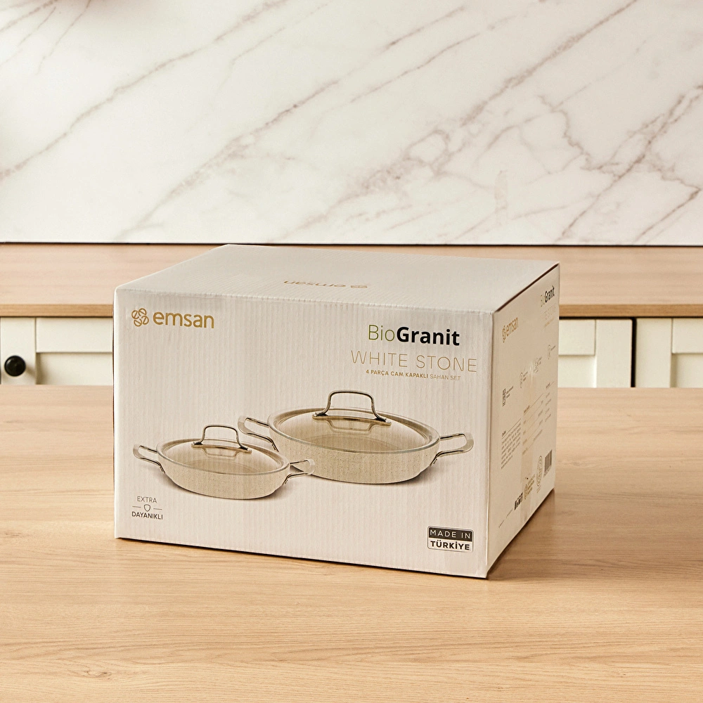 Emsan Biogranit White Stone 4 Parça Sahan Seti görseli 7