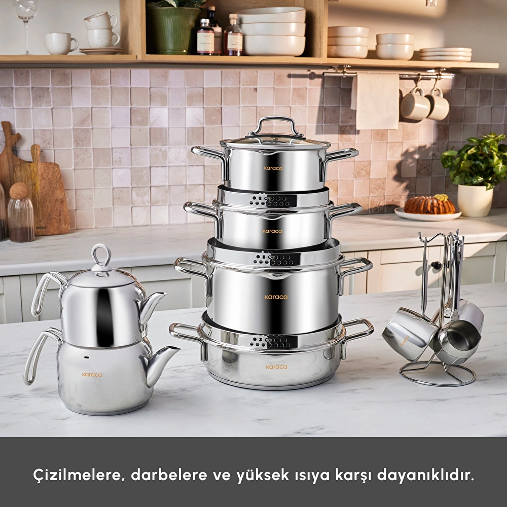 Karaca Powersteel 316+ Martha 15 Parça Tencere Seti görseli 4