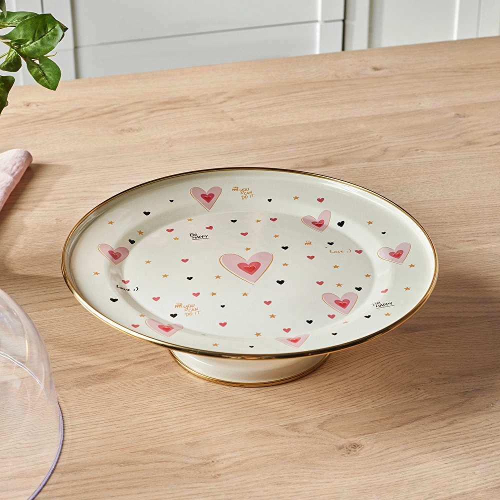 Karaca Pink Love Emaye Kek Fanusu 31 cm görseli 4