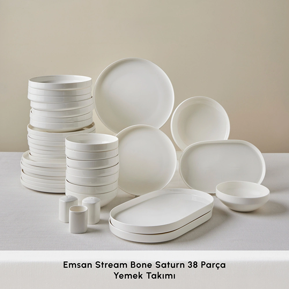 Emsan Stream Bone Sirius 38 Parça 8 Kişilik Yemek Takımı görseli 3