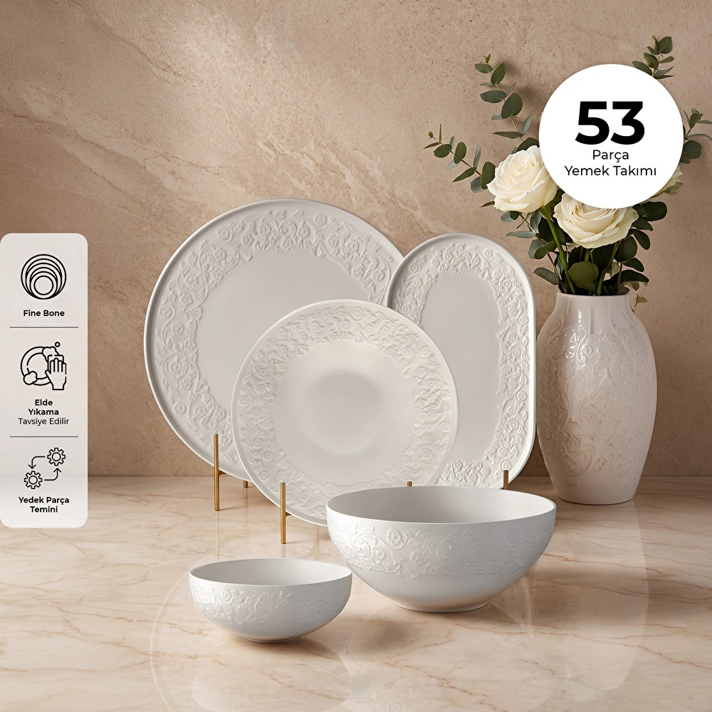 Emsan Hera 53 Parça 12 Kişilik Yemek Takımı görseli 1
