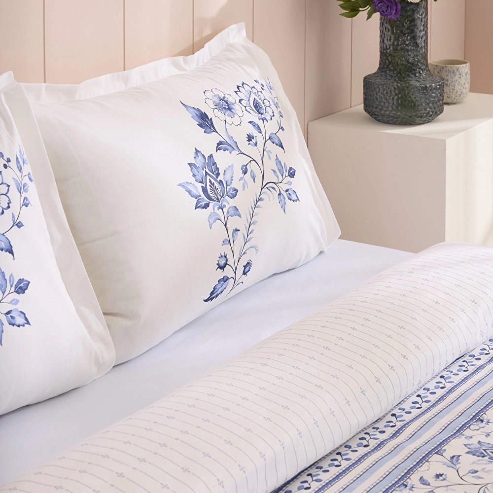 Kaşmir Home Belina %100 Pamuk Çift Kişilik Nevresim Takımı İndigo görseli 4