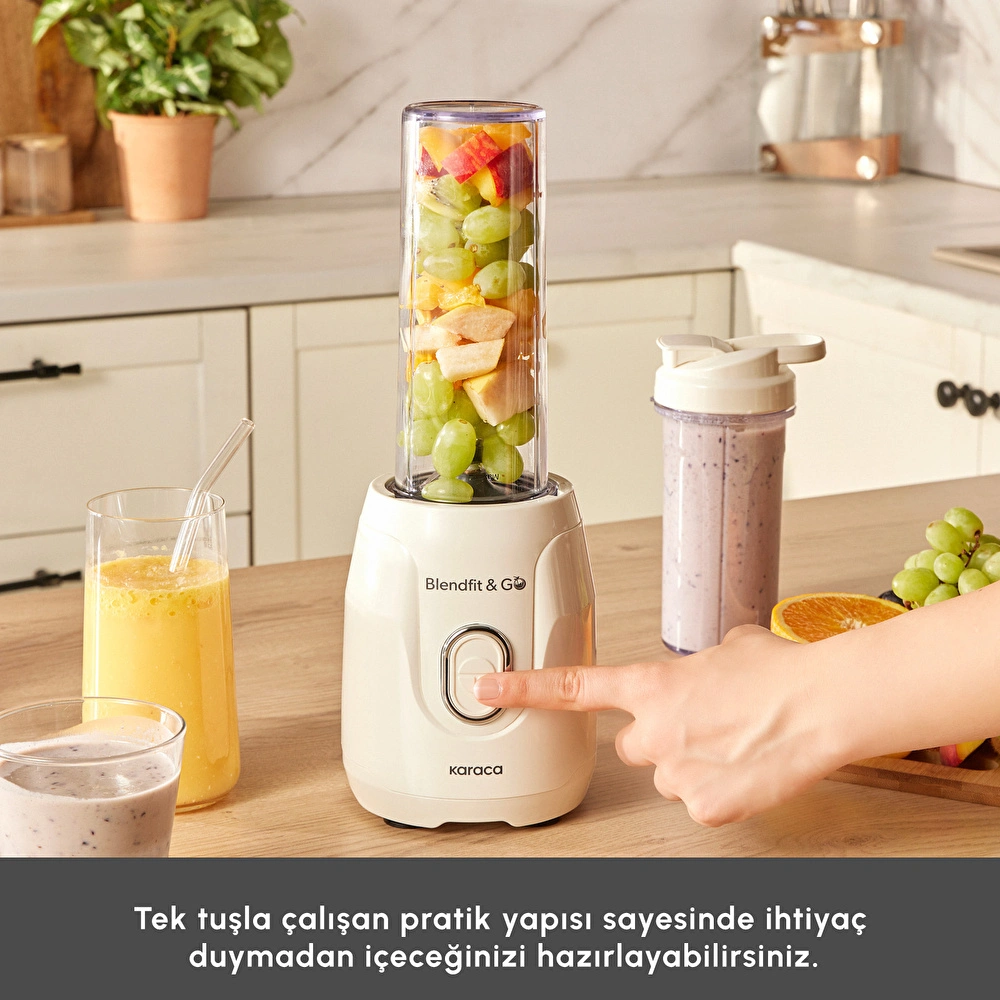 Karaca Blendfit Go Personal Kişisel Smoothie Blender Çift Hazne Starlight 600ml & 400ml görseli 8