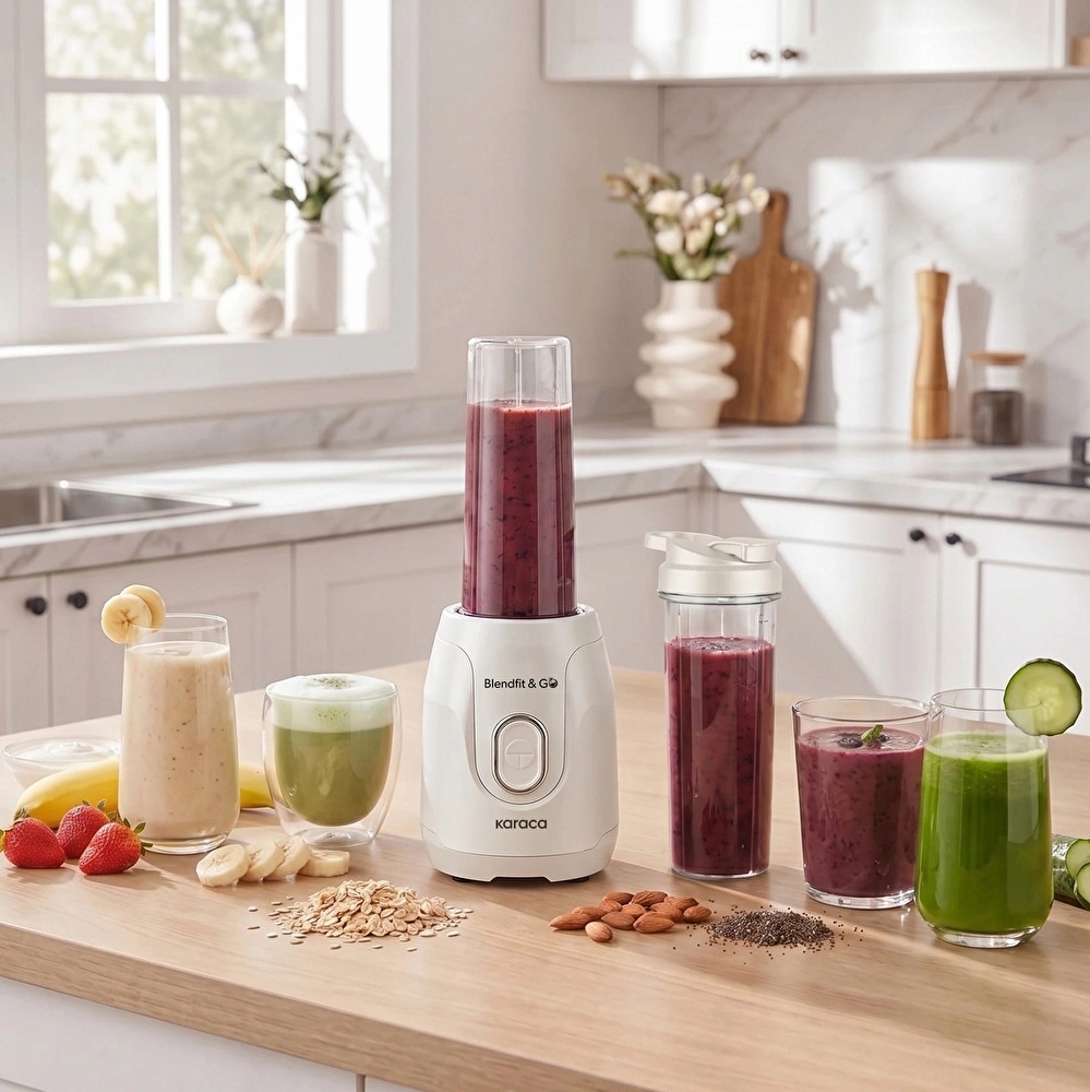 Karaca Blendfit Go Personal Kişisel Smoothie Blender Çift Hazne Starlight 600ml & 400ml görseli 1