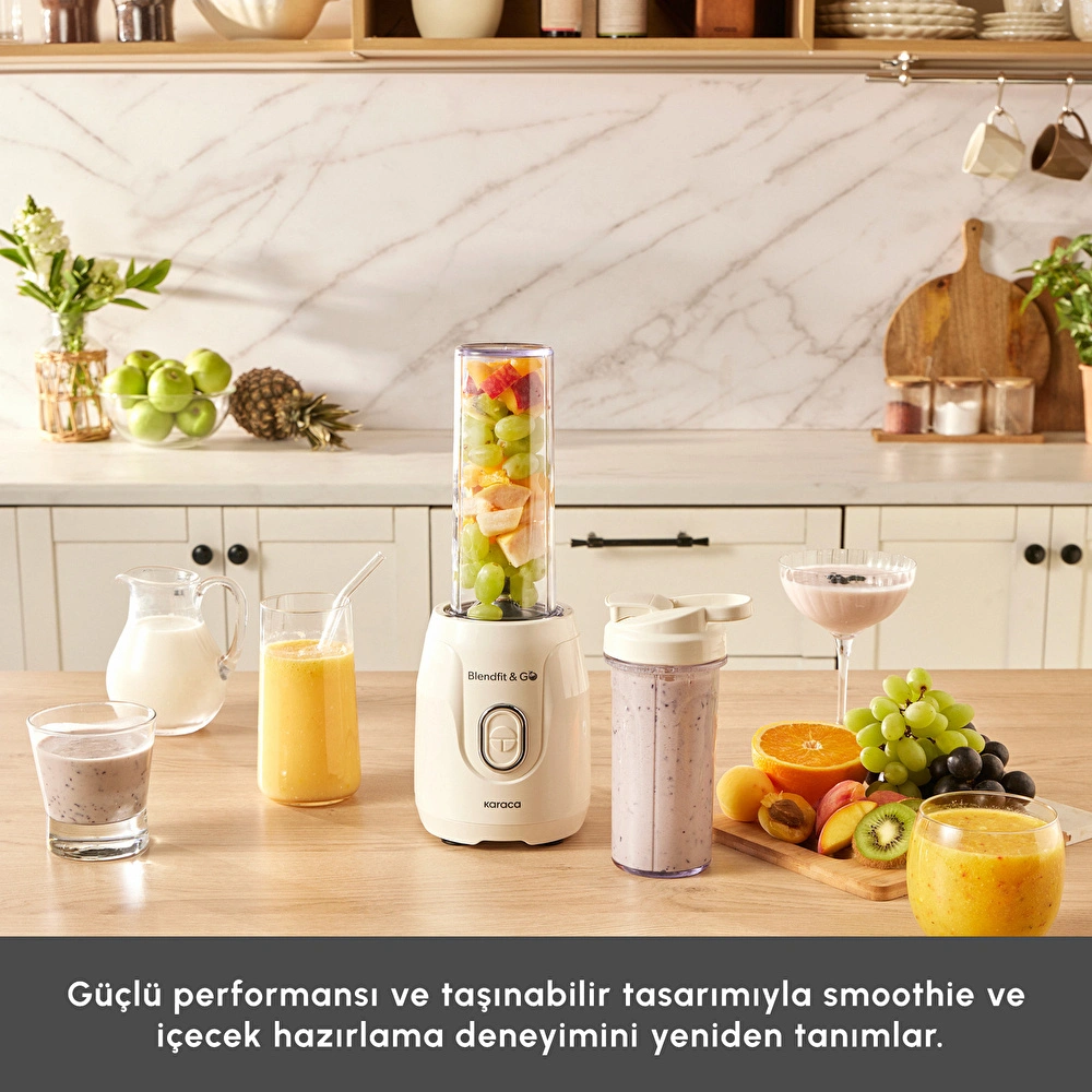 Karaca Blendfit Go Personal Kişisel Smoothie Blender Çift Hazne Starlight 600ml & 400ml görseli 7