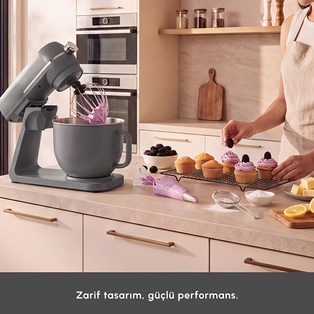 Karaca Multichef Artisan Renkli Hazneli Digital Ekran Tam Döküm Hamur Yoğurma Makinesi Antrasit 7L görseli 4