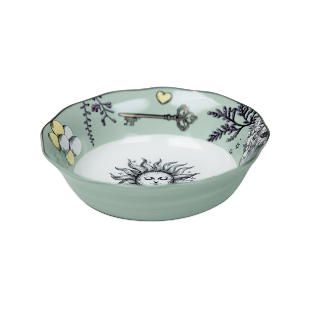 Baci Milano Allegria Yeşil Desenli Porselen Kase Ø 18 cm, H 6,5 cm görseli 4