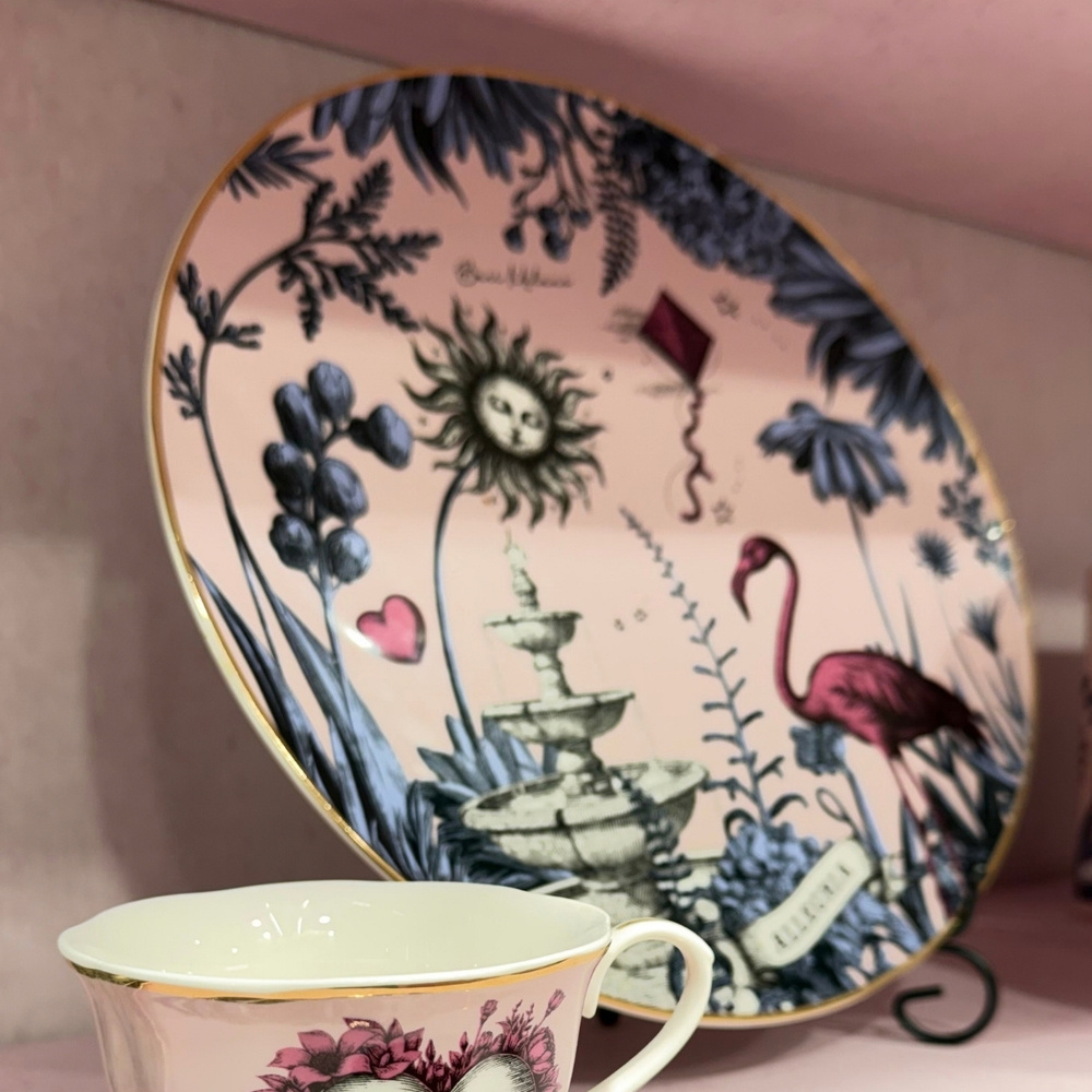 Baci Milano Allegria Pembe Desenli Porselen Servis Tabağı / Supla 32 cm görseli 3