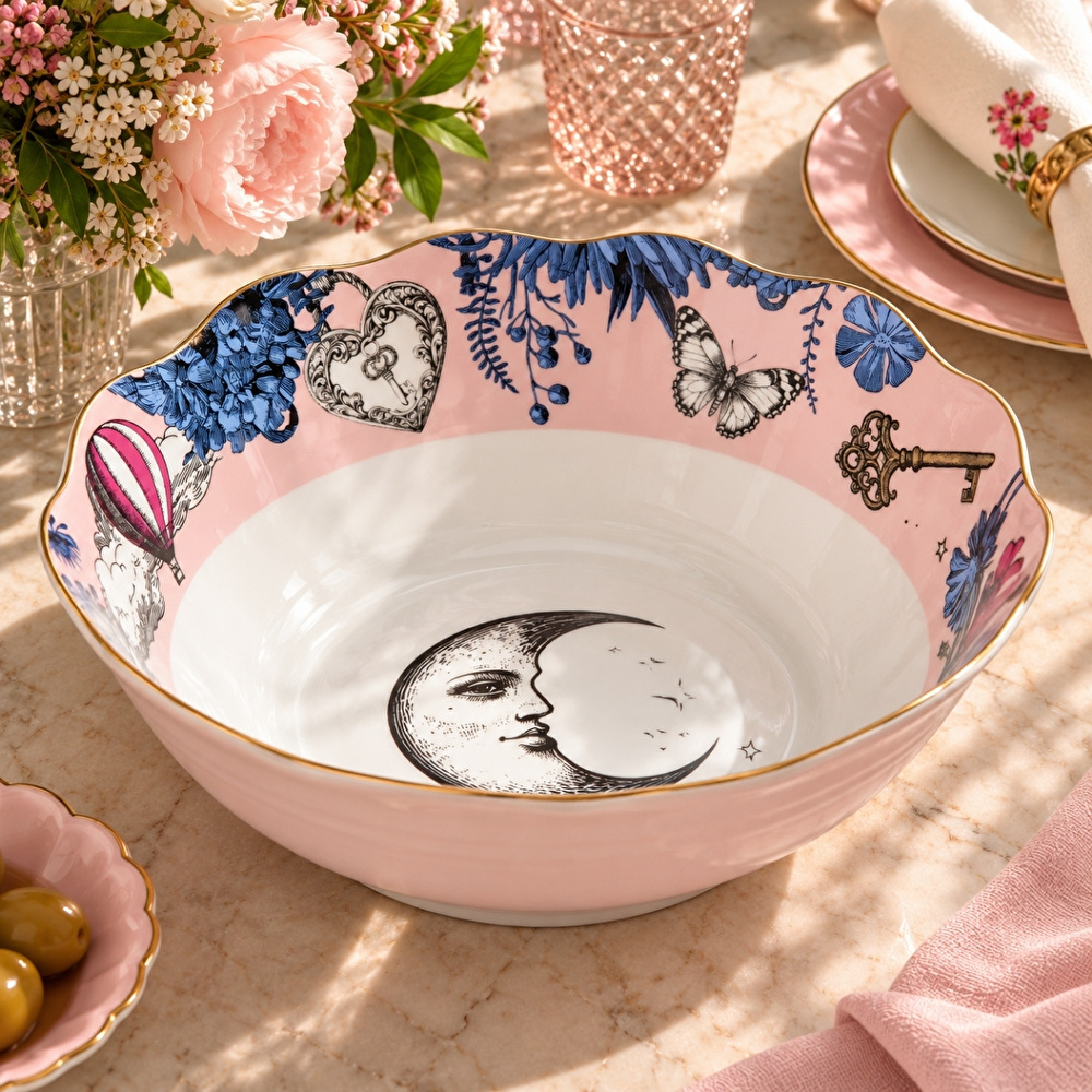 Baci Milano Allegria Pembe Desenli Salata Kasesi  Ø 26 cm, H 11 cm görseli 1