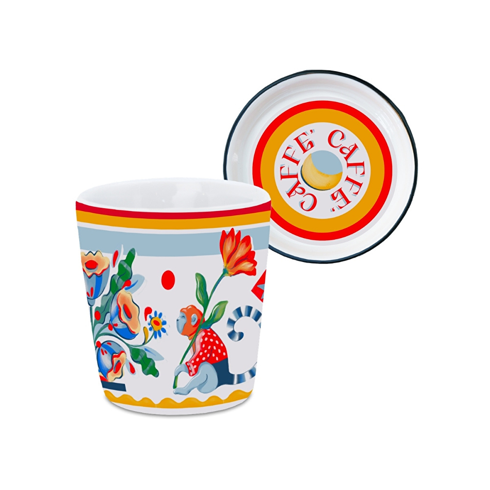 Baci Milano Dolce Far Niente Çiçek Desenli Kapaklı/Tabaklı Espresso Bardağı   Ø 5,5 cm, H 7 cm görseli 2