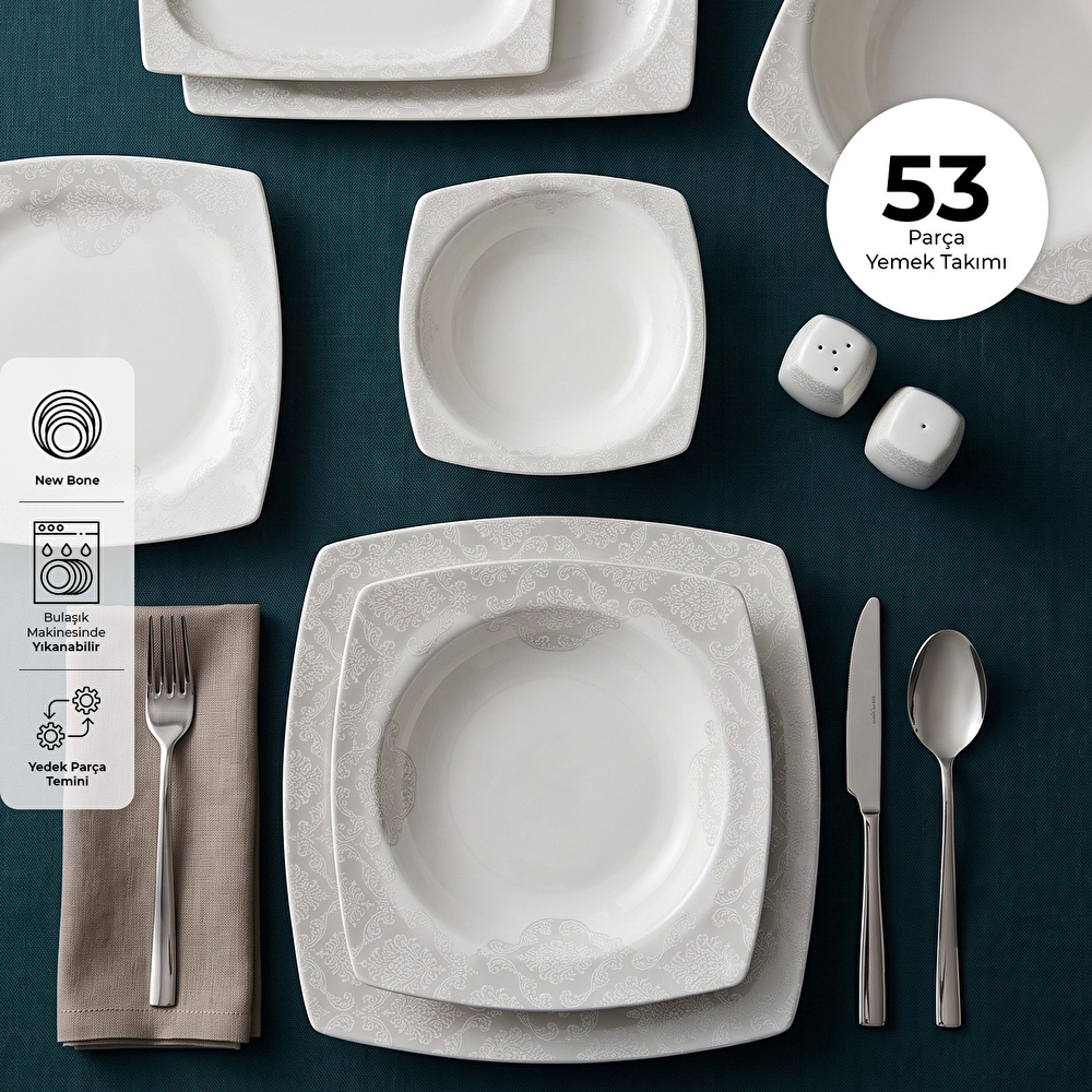 Emsan Allegro 53 Parça 12 Kişilik Kare Yemek Takımı görseli 2