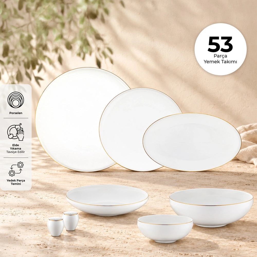 Emsan Freya Gold 53 Parça 12 Kişilik Yemek Takımı görseli 1
