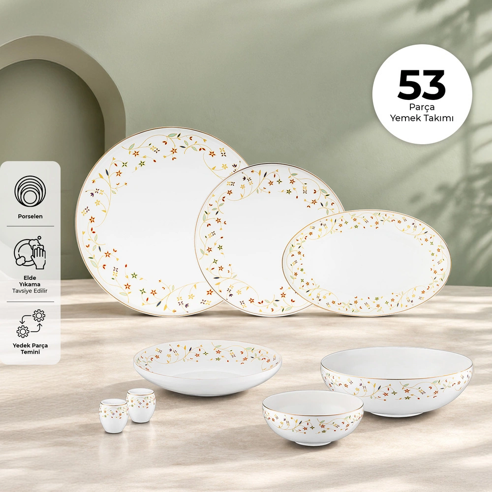 Emsan Freya Ivy 53 Parça 12 Kişilik Yemek Takımı görseli 1