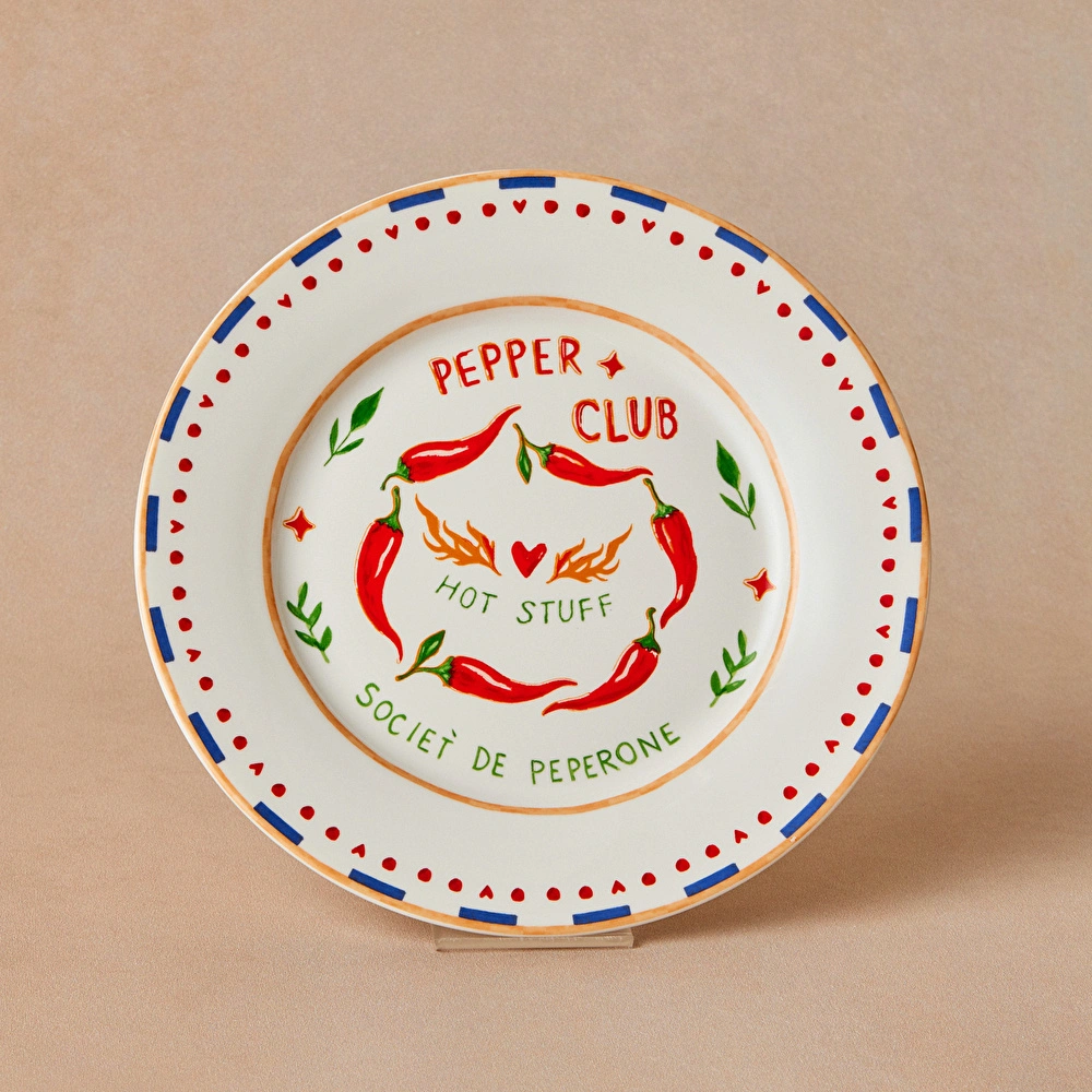 Karaca Pepper Club Pasta Tabağı Peperone 19 cm Mavi görseli 1
