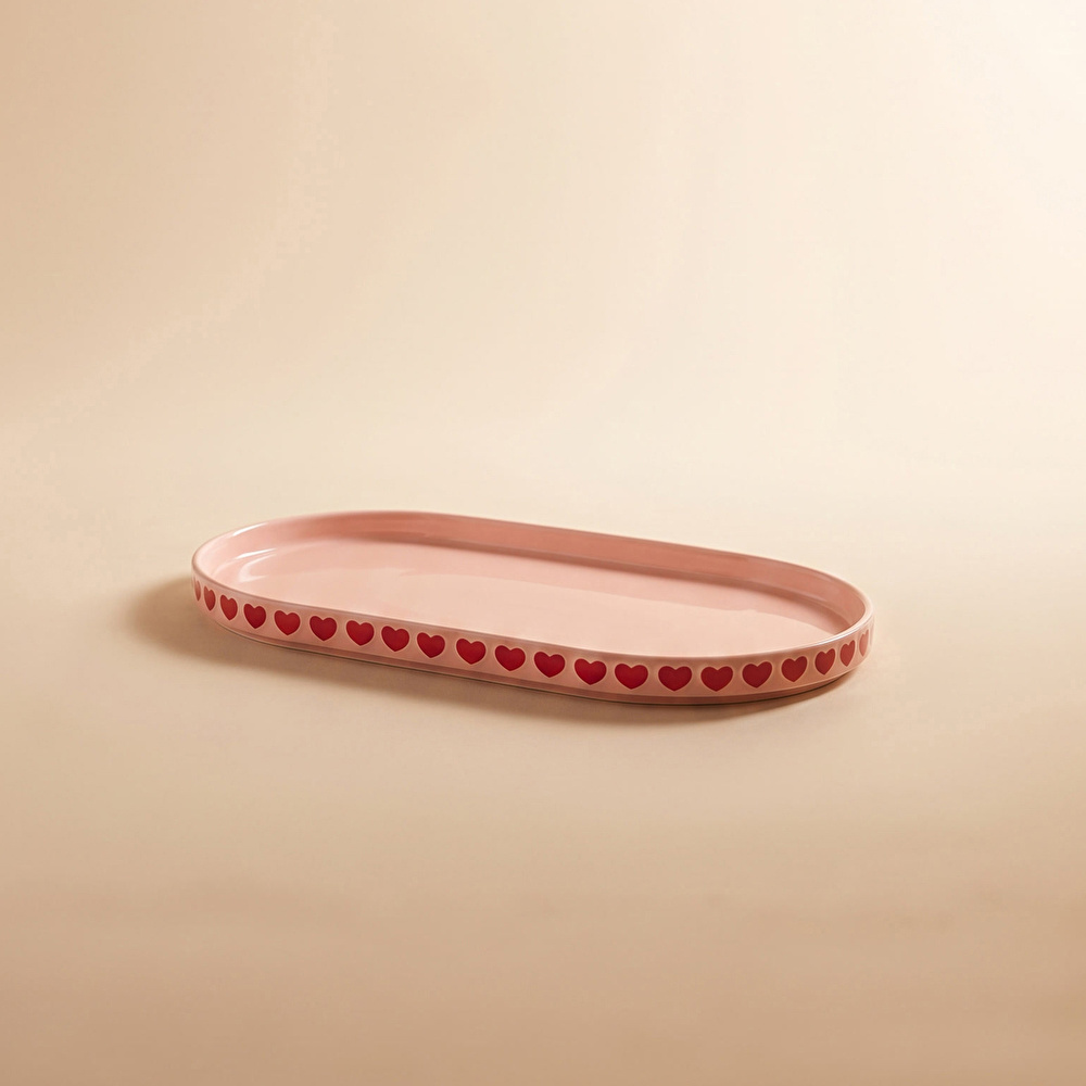 Karaca Sweetheart Kayık Tabak Pembe 18 cm görseli 3