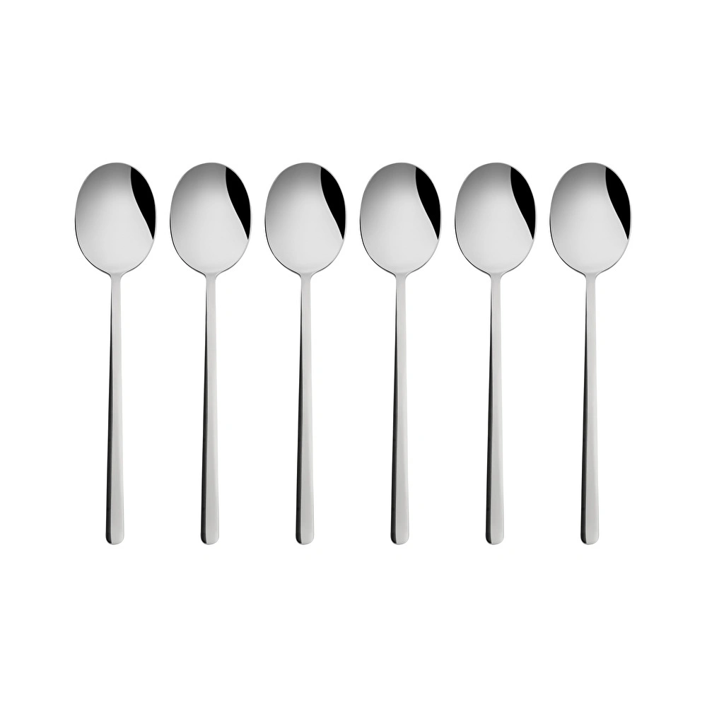 Emsan Bead 6'lı Tatlı Kaşığı Seti Platin görseli 1