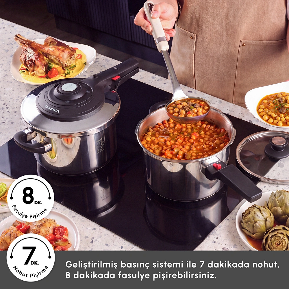 Karaca Vitasafe Düdüklü Tencere Seti 4+6 Litre görseli 8