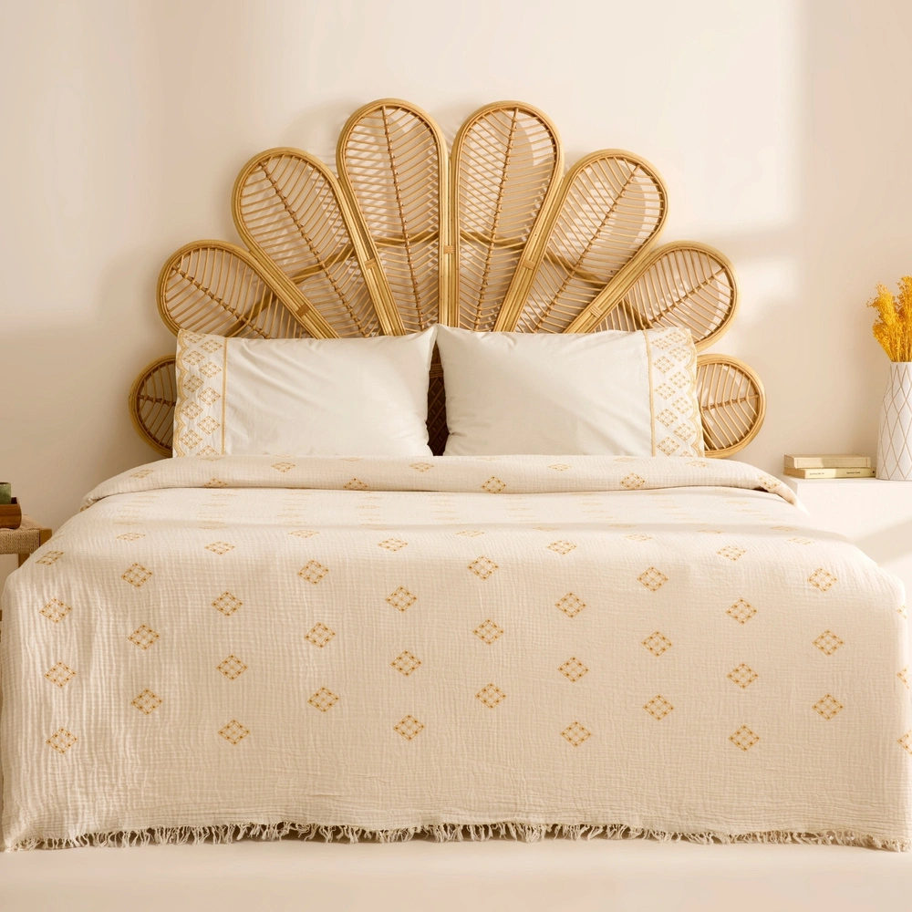 Karaca Home Nobile Brodeli Muslin Çift Kişilik Pike Takımı Sarı görseli 1