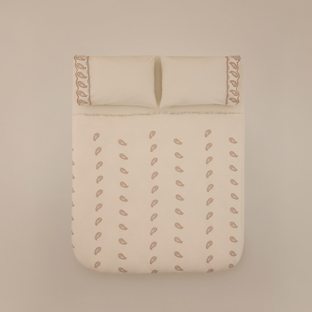 Karaca Home Incanto Brodeli Müslin Çift Kişilik Pike Takımı Vizon görseli 6
