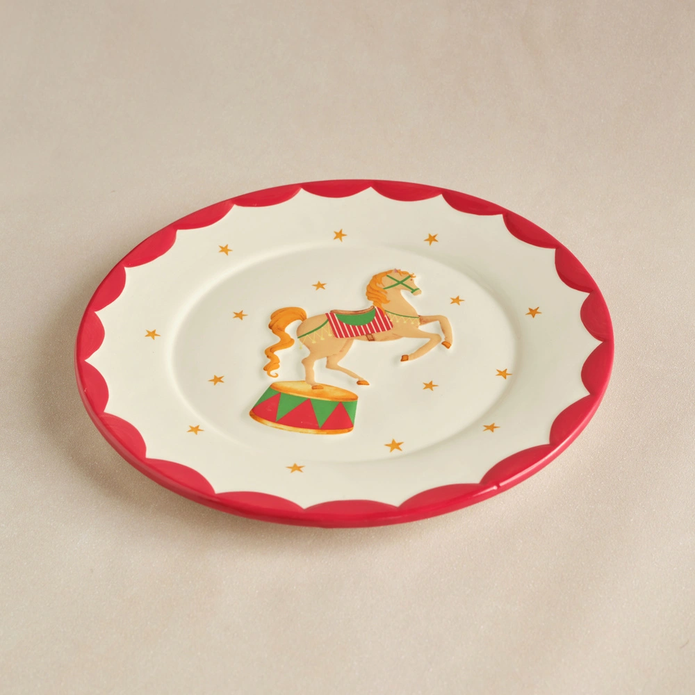 Karaca New Year Yılbaşı Carousel Servis Tabağı 26,5 cm görseli 2