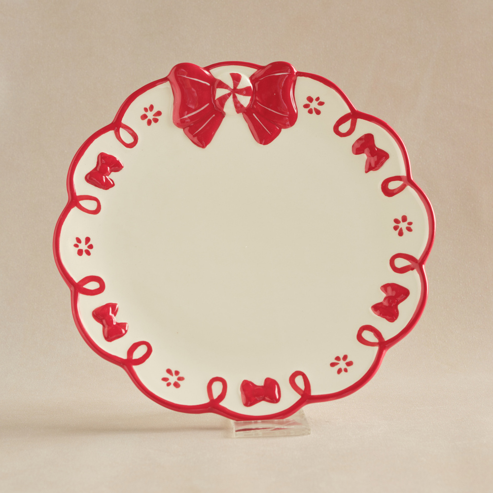 Karaca New Year Ribbon Servis Tabağı 24,5 cm görseli 1